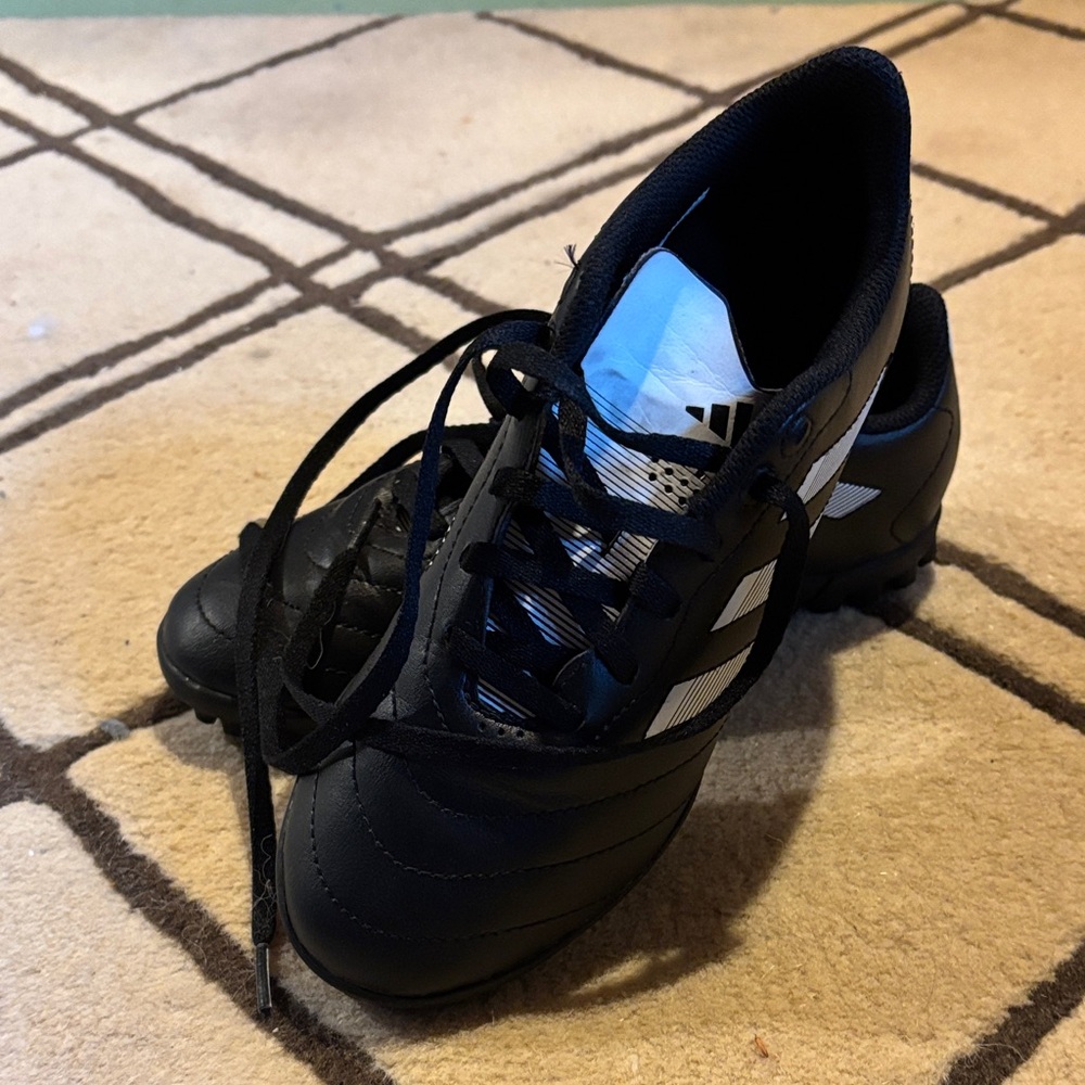 Black and White Adidas Indoor Soccer Cleats